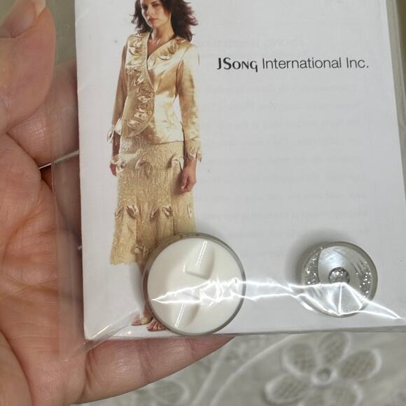 NEW Wms 8 White Linen Blazer Lace Embroidered Formal Elegant Party Easter - Picture 5 of 16